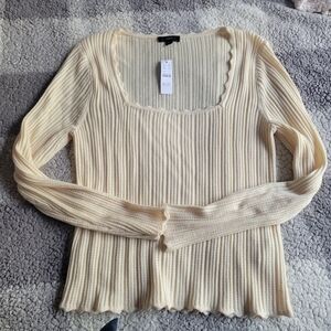 J.Crew Ribbed Knit Square-Neck Top – XL (NWT)